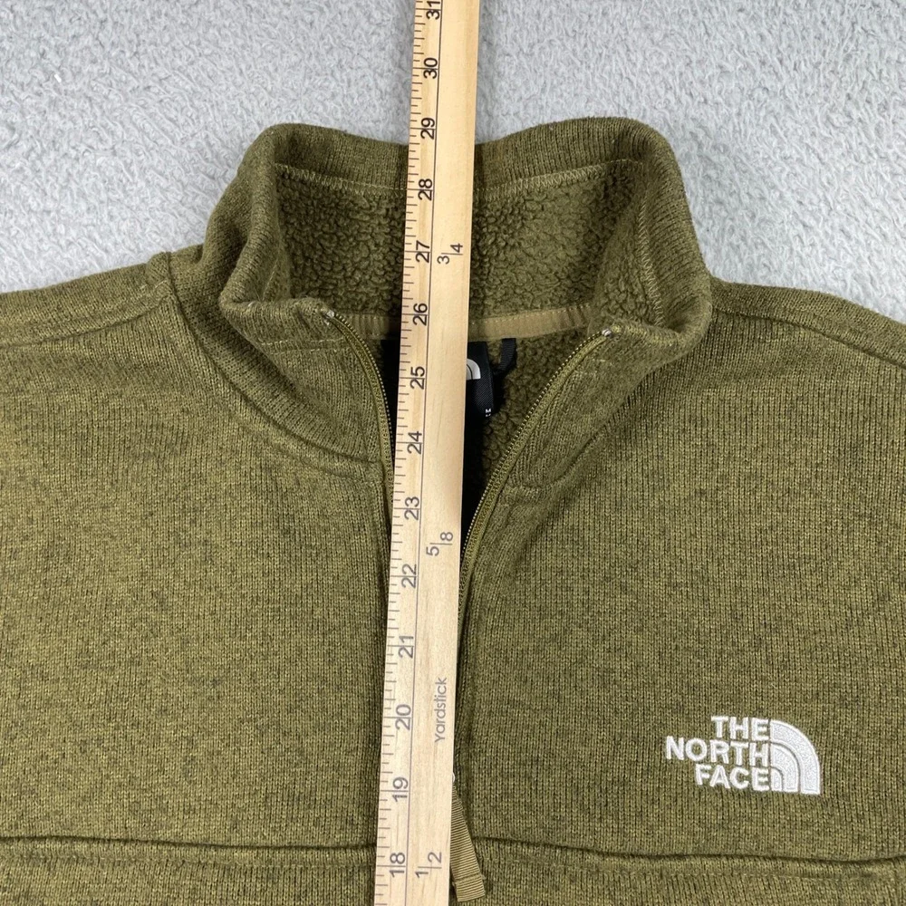 The North Face Gordon Lyons 1/4 Zip Fleece Mens Medium Olive Green Sweater
